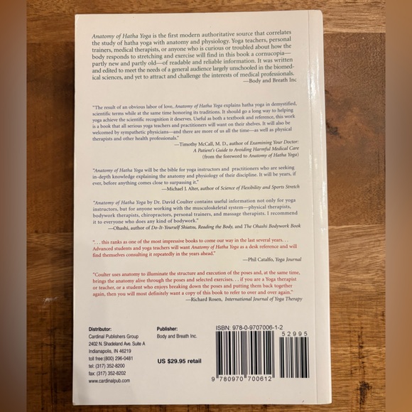 Anatomy of Hatha Yoga Book by David Coulter teachers students and practitioners - Picture 2 of 4